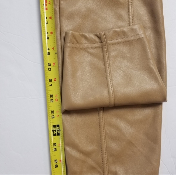 Nicole Miller New York Gold Faux Leather Elastic Waist Pants - Picture 4 of 6